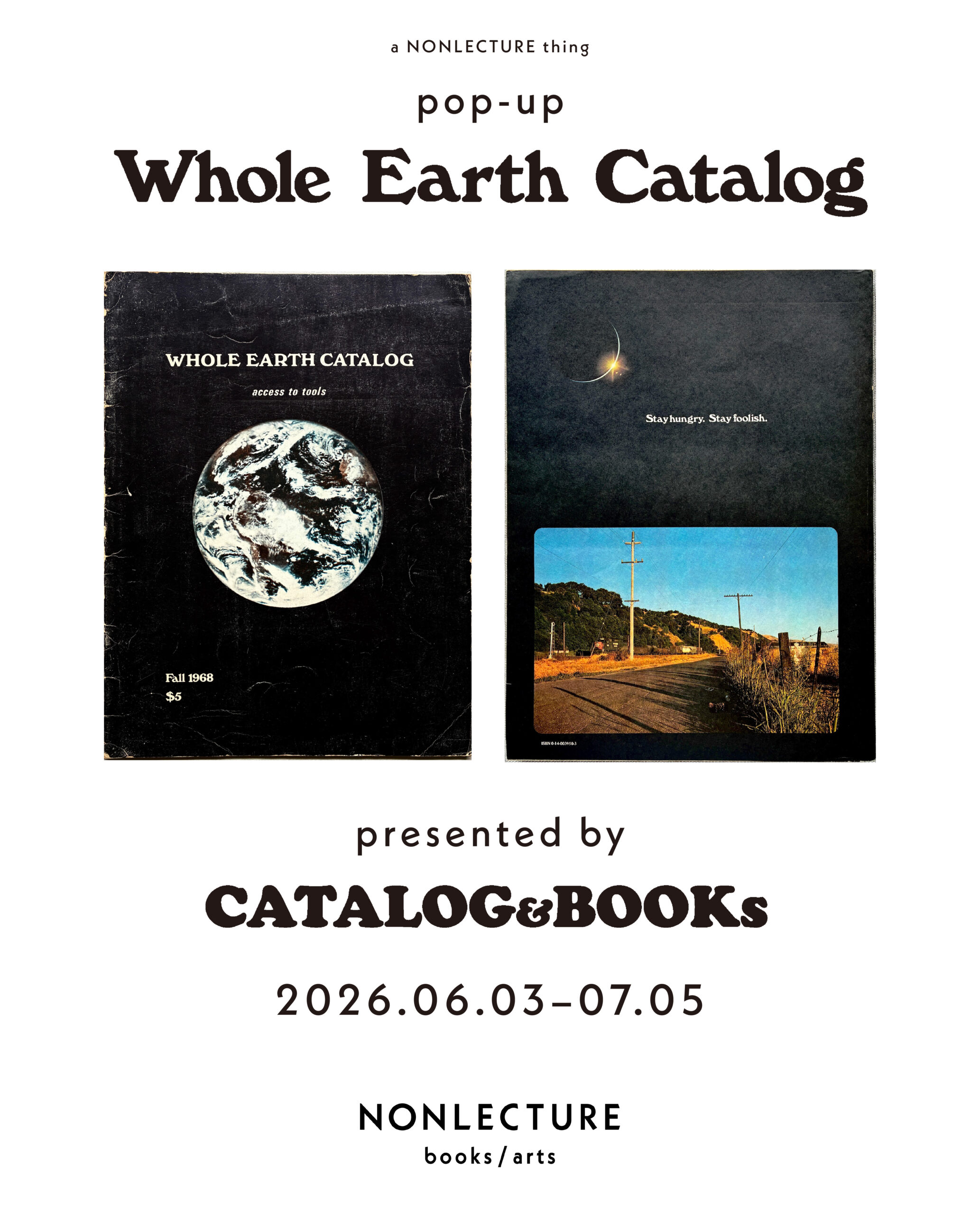 POP-UP】6.3 – 7.5 Vintage “WHOLE EARTH CATALOG” pop-up by