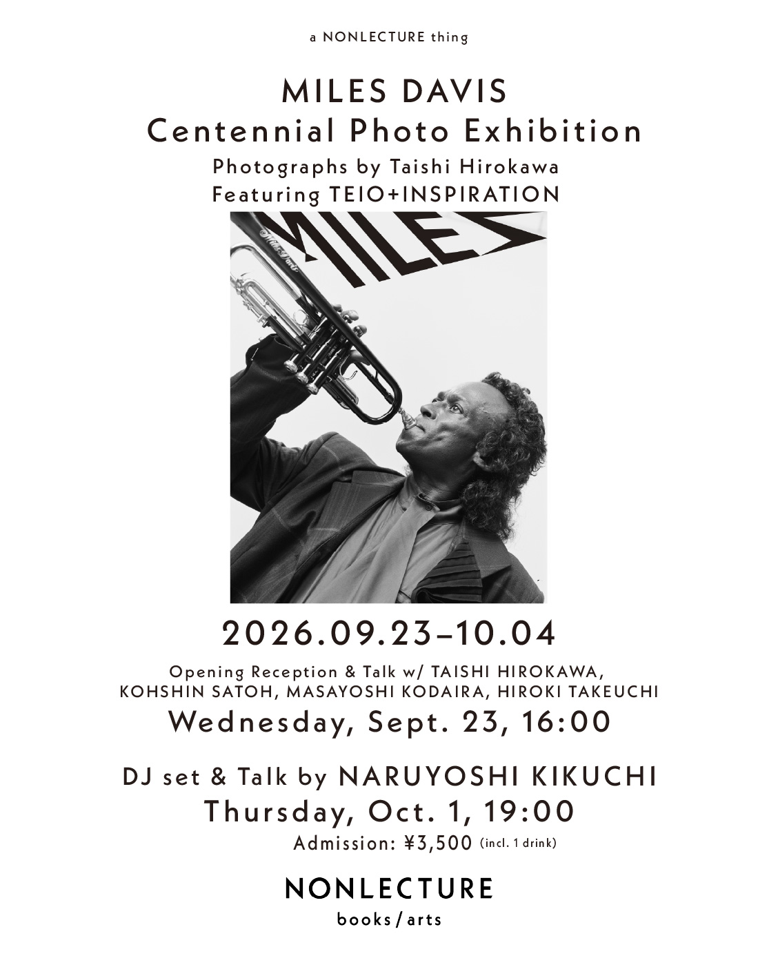 EXHIBITION & EVENT】9.23（水・祝）―10.4（日）MILES｜マイルス
